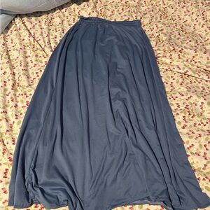 Casual Gray A-Line Maxi Skirt